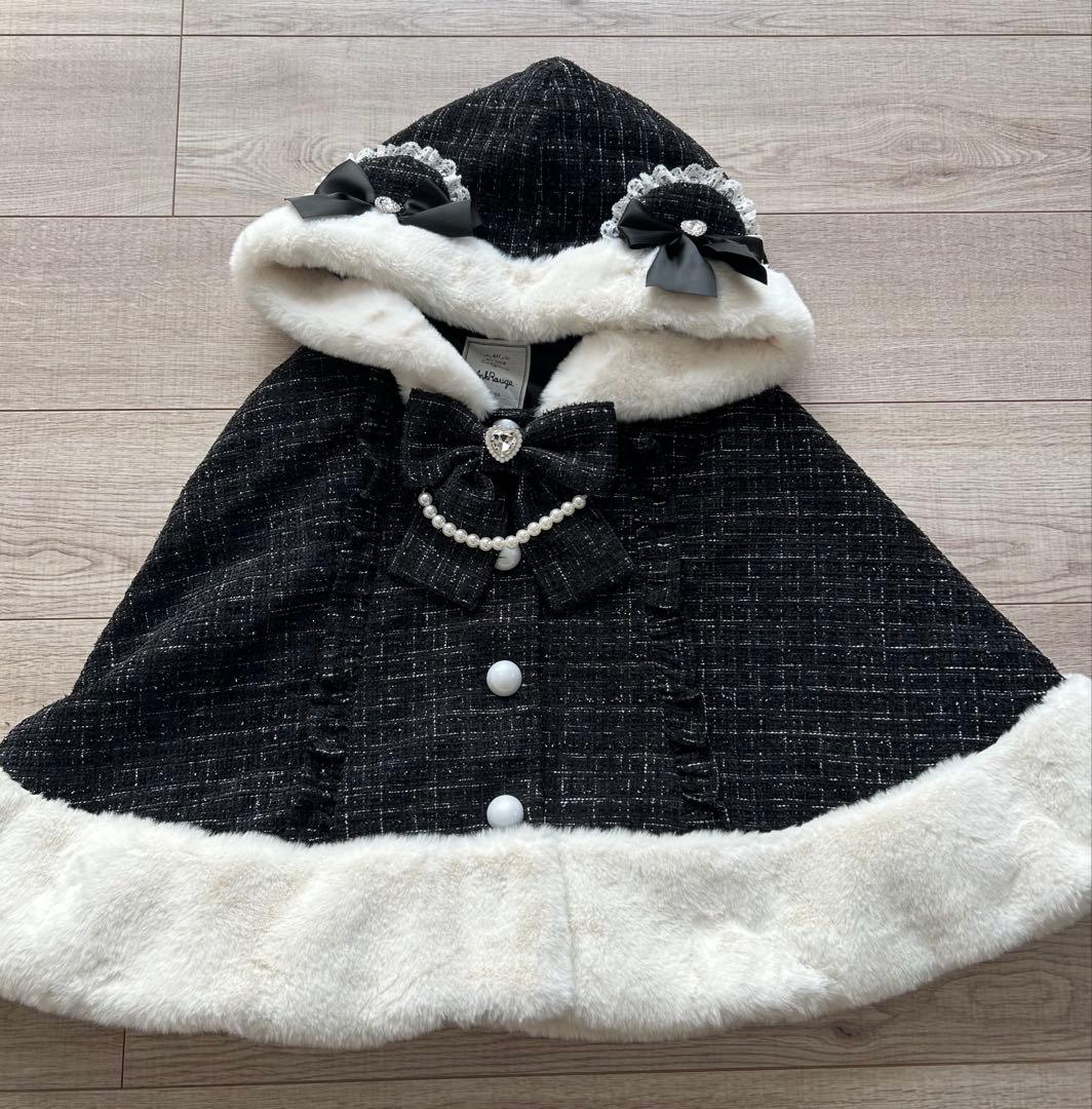 【美品】アンクルージュ くまちゃんキラキラツイードポンチョ 地雷 量産型 くま耳