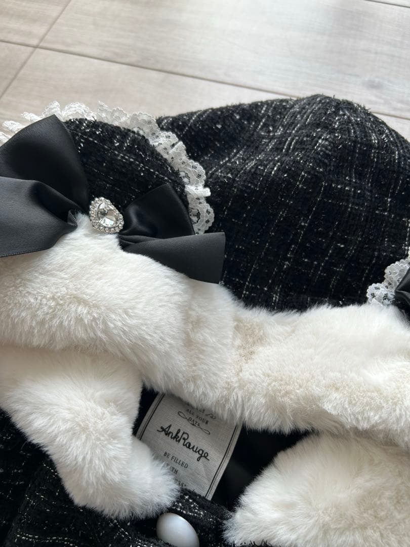 【美品】アンクルージュ くまちゃんキラキラツイードポンチョ 地雷 量産型 くま耳