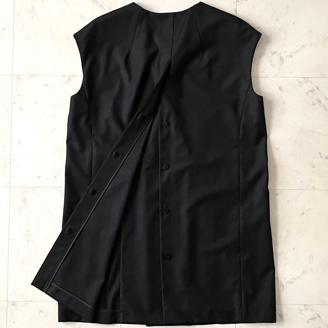 定価3,6万♪極美品 ルフィル サマーウールジレ F 黒 ノーカラー 日本製