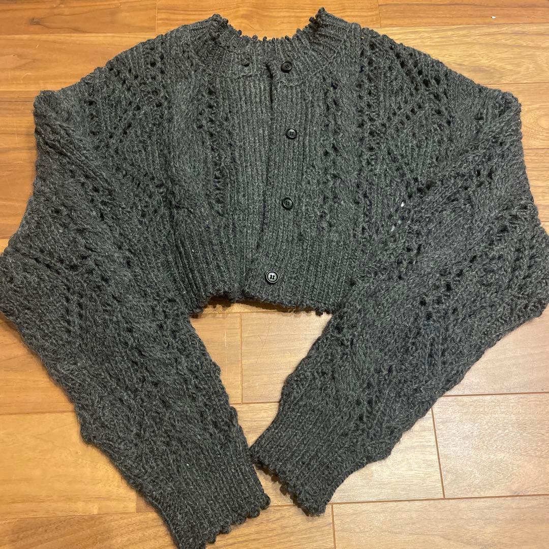 anuke ケーブルニットカーディガン 2色展開　グレー　ビスチェセット