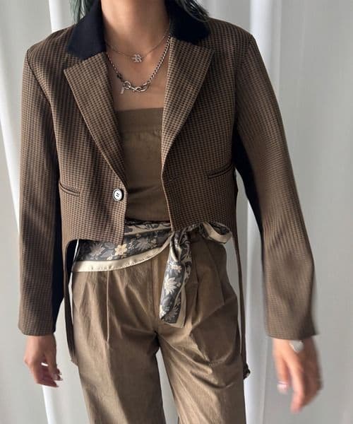 BONBOM×Ameri HOUNDSTOOTH GARTER JACKET