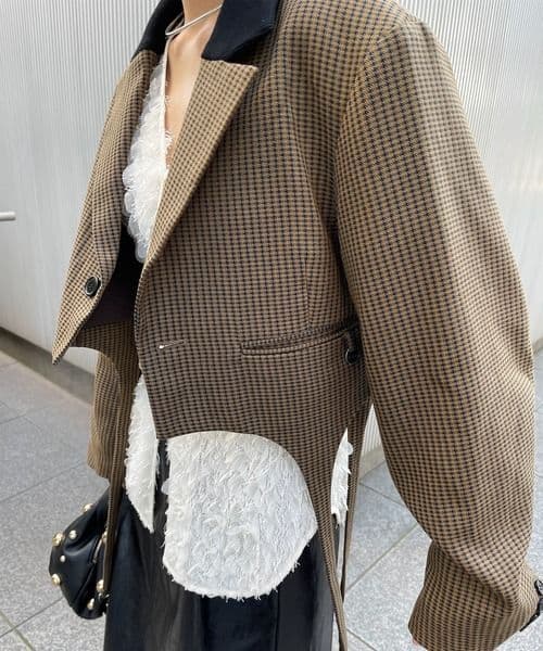 BONBOM×Ameri HOUNDSTOOTH GARTER JACKET