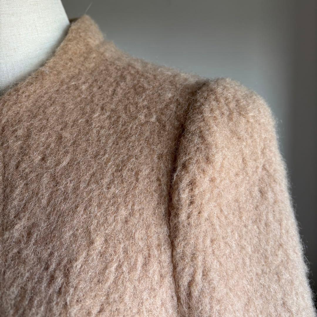 エムズグレイシー　ノーカラー　コート　リボン　ベージュ　38