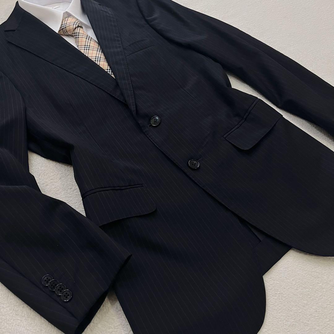 ミツミネ　ロロピアーナ　セットアップ　スーツ 背抜き ネイビー