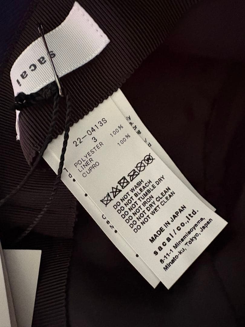 新品未使用　sacai バケットハット 22-0413S size3 サカイ