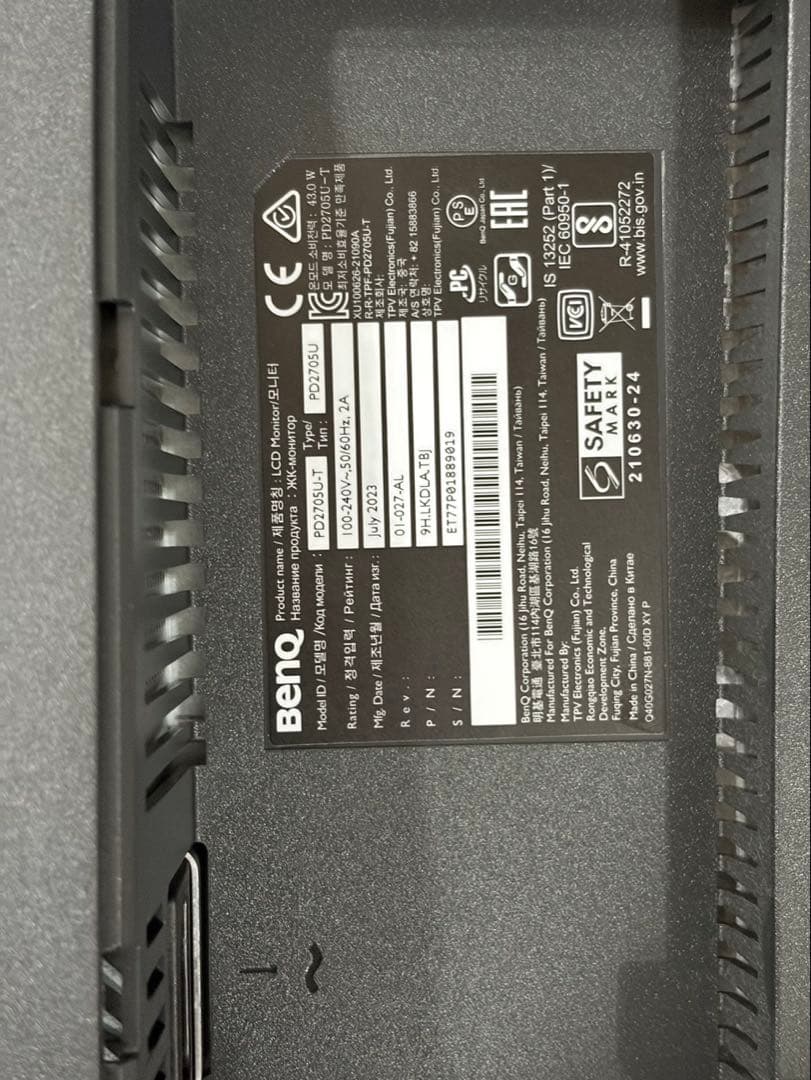 BenQ PD2705U 27インチ デザイナーモニター