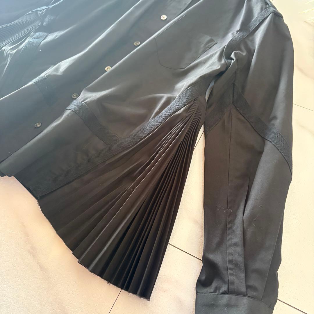 sacai ベロアシャツブラウス　黒　長袖　トップス　1size