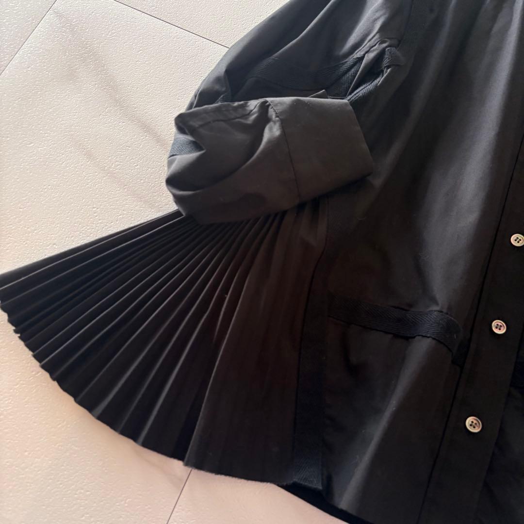 sacai ベロアシャツブラウス　黒　長袖　トップス　1size