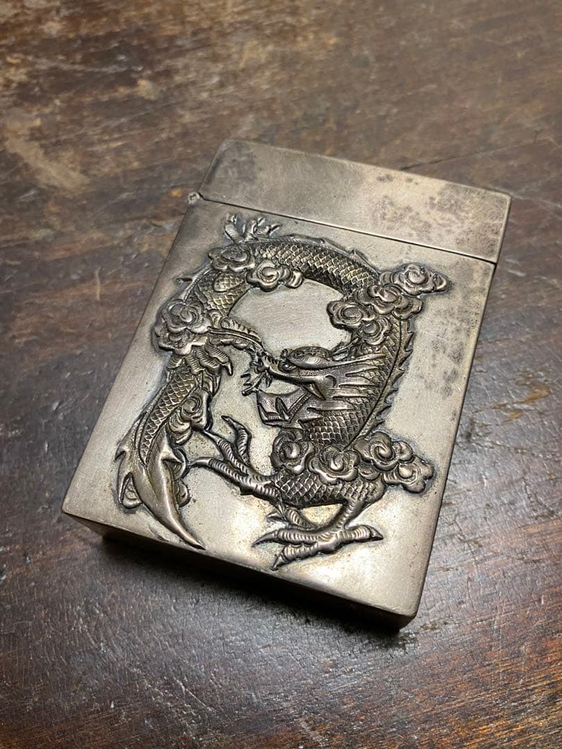 20'30s'ビンテージ ドラゴンタバコケース 名刺入れ 古着 バイカー