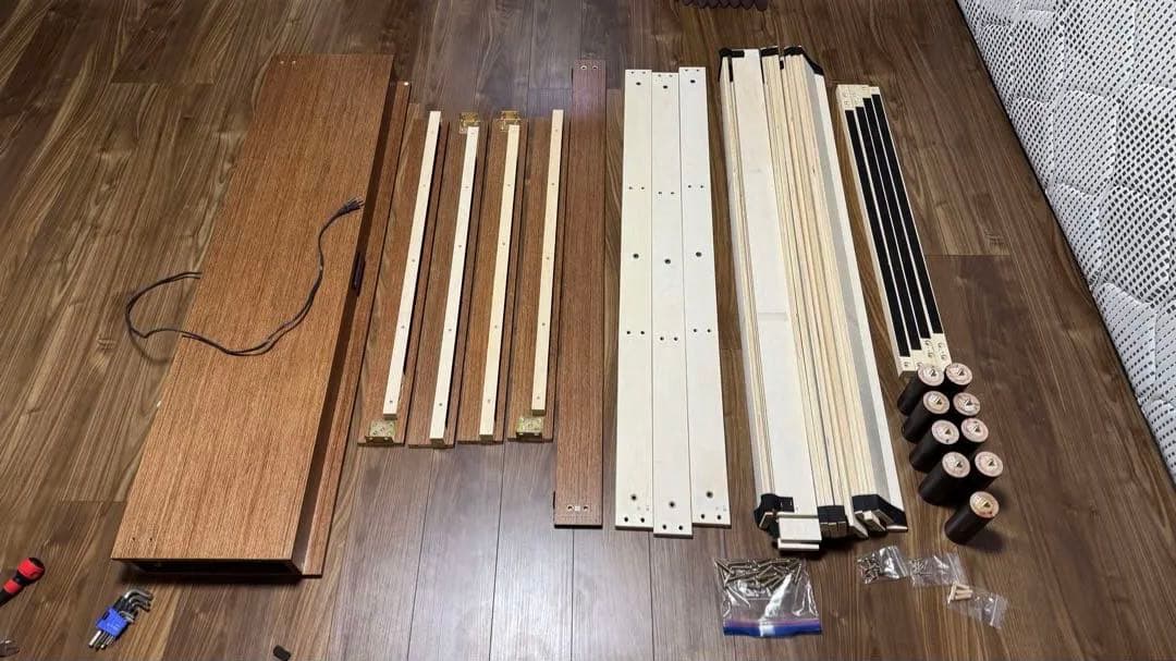 USBコンセント付 すのこダブルベッドフレーム ブラウン