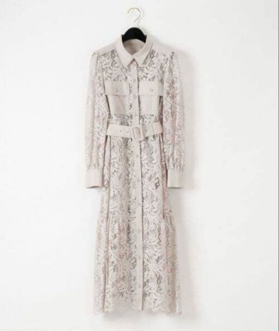 美品 クリーニング済 Diagram ダイアグラム レースアーミーシャツワンピ