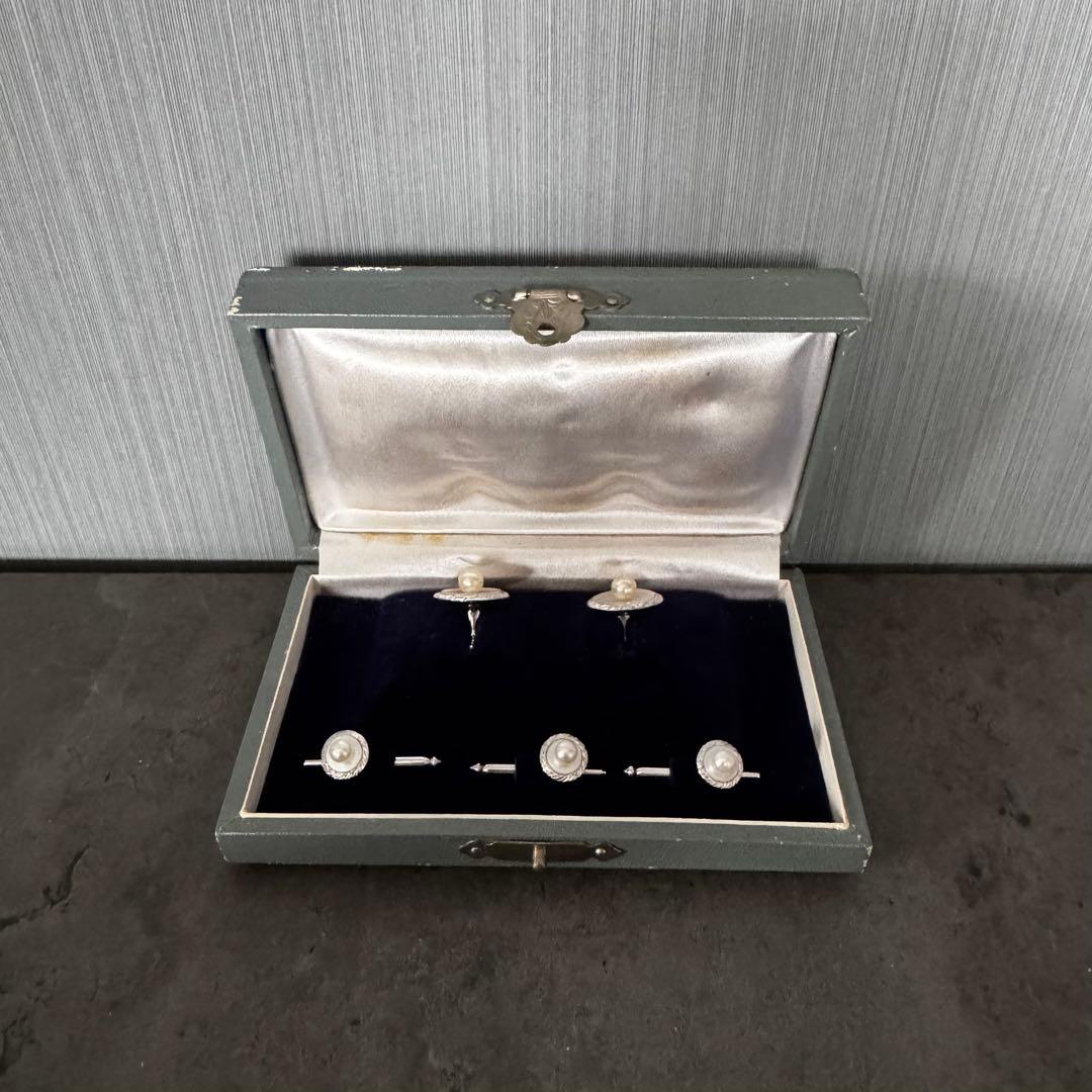 【美品 アンティーク】メンズカフリングスなど パール 真珠