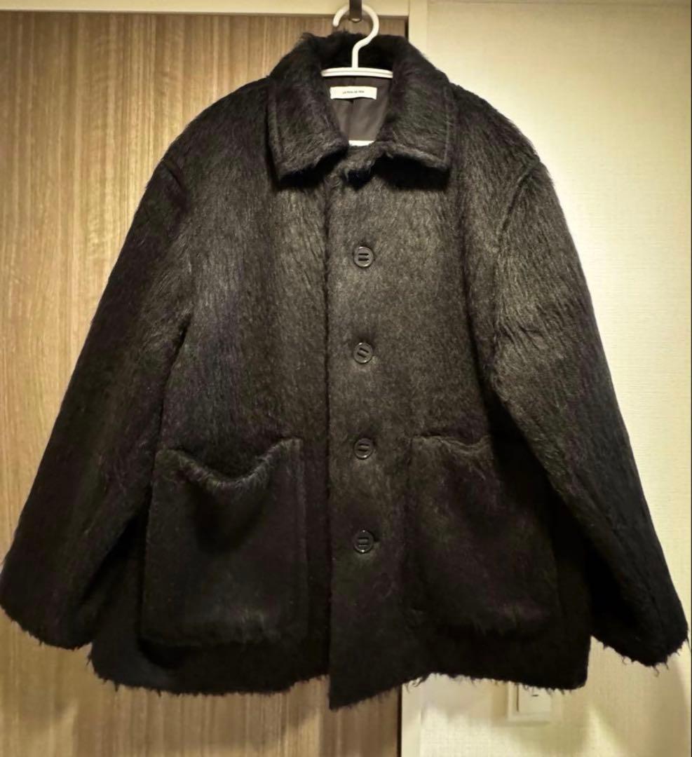 ジャケット・アウター la peau de gem shaggy middle coat black