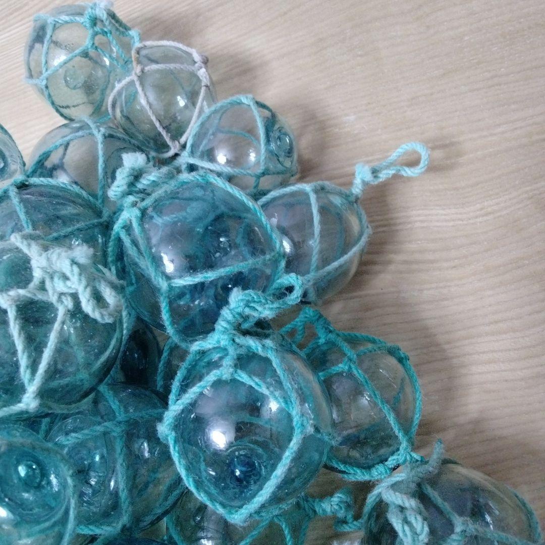 ガラス浮球　浮き玉　ガラス玉　漁具　 ５０個セット　網紐付き