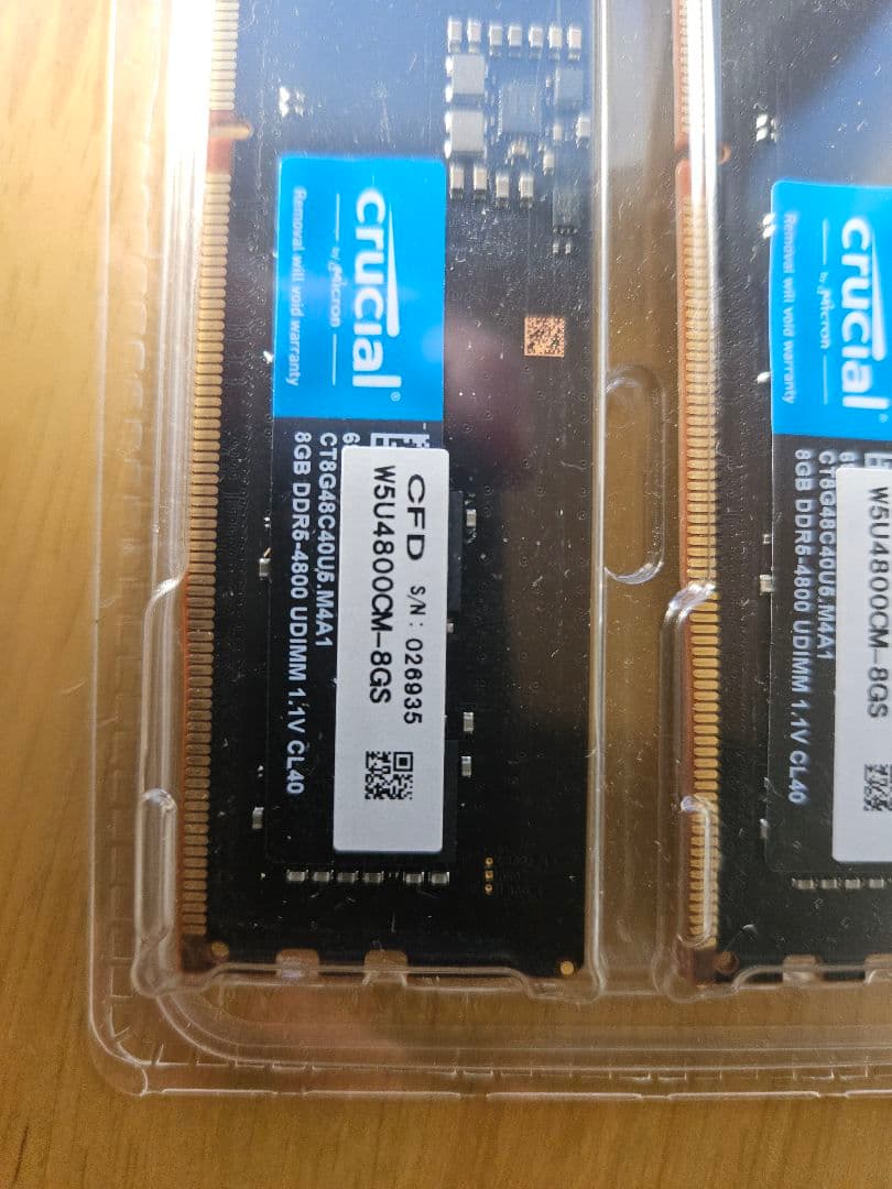 メモリー Crucial 16GB (8gb x 2) DDR5-4800 UDIMM