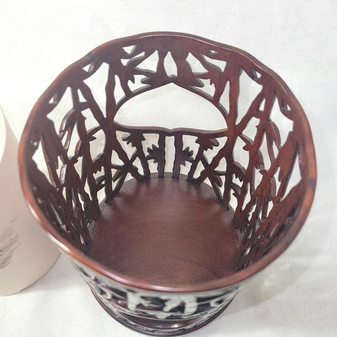 紅木透かし彫り　　凉炉