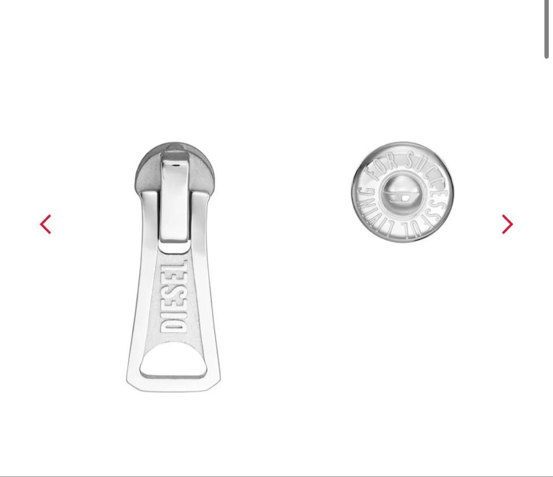 DIESEL ジッパー型ピアス シルバー
