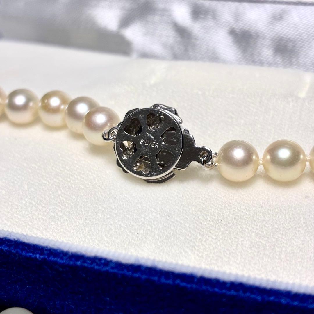 【テリ強　極美品】あこや真珠 ネックレス 7.0-7.5 アコヤ パール 本真珠