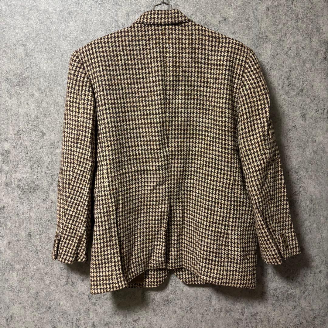 80s 英国製生地 ハリスツイード 千鳥格子 テーラードジャケット　日本仕立て