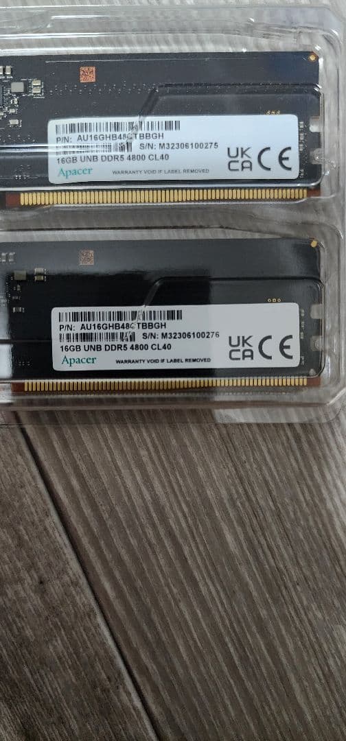 DDR5 32GB　apacer 動作確認済み