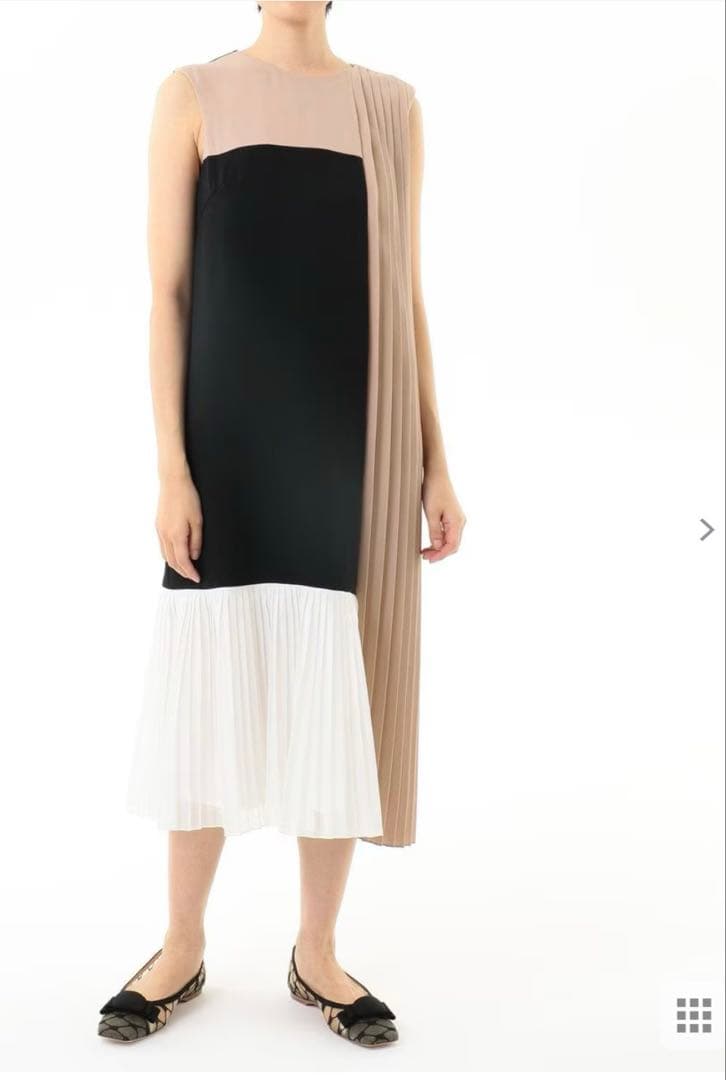 グレースコンチネンタル　グレースクラス　 カラーブロックプリーツワンピース 36