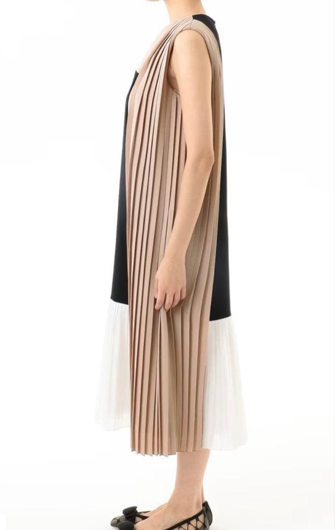 グレースコンチネンタル　グレースクラス　 カラーブロックプリーツワンピース 36