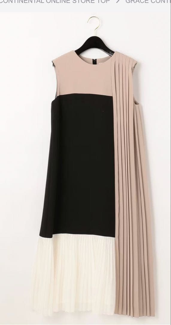 グレースコンチネンタル　グレースクラス　 カラーブロックプリーツワンピース 36
