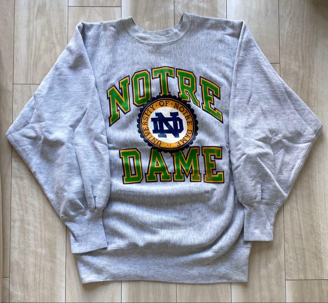 美品 90s リバースウィーブ ノートルダム大学 カレッジロゴ レアロゴ