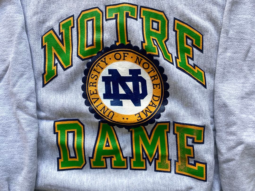 美品 90s リバースウィーブ ノートルダム大学 カレッジロゴ レアロゴ
