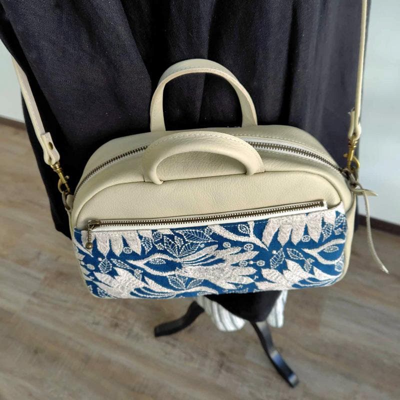 【SALE】ミナペルホネン/carnival カーニバルブルー/ラウンドボストン