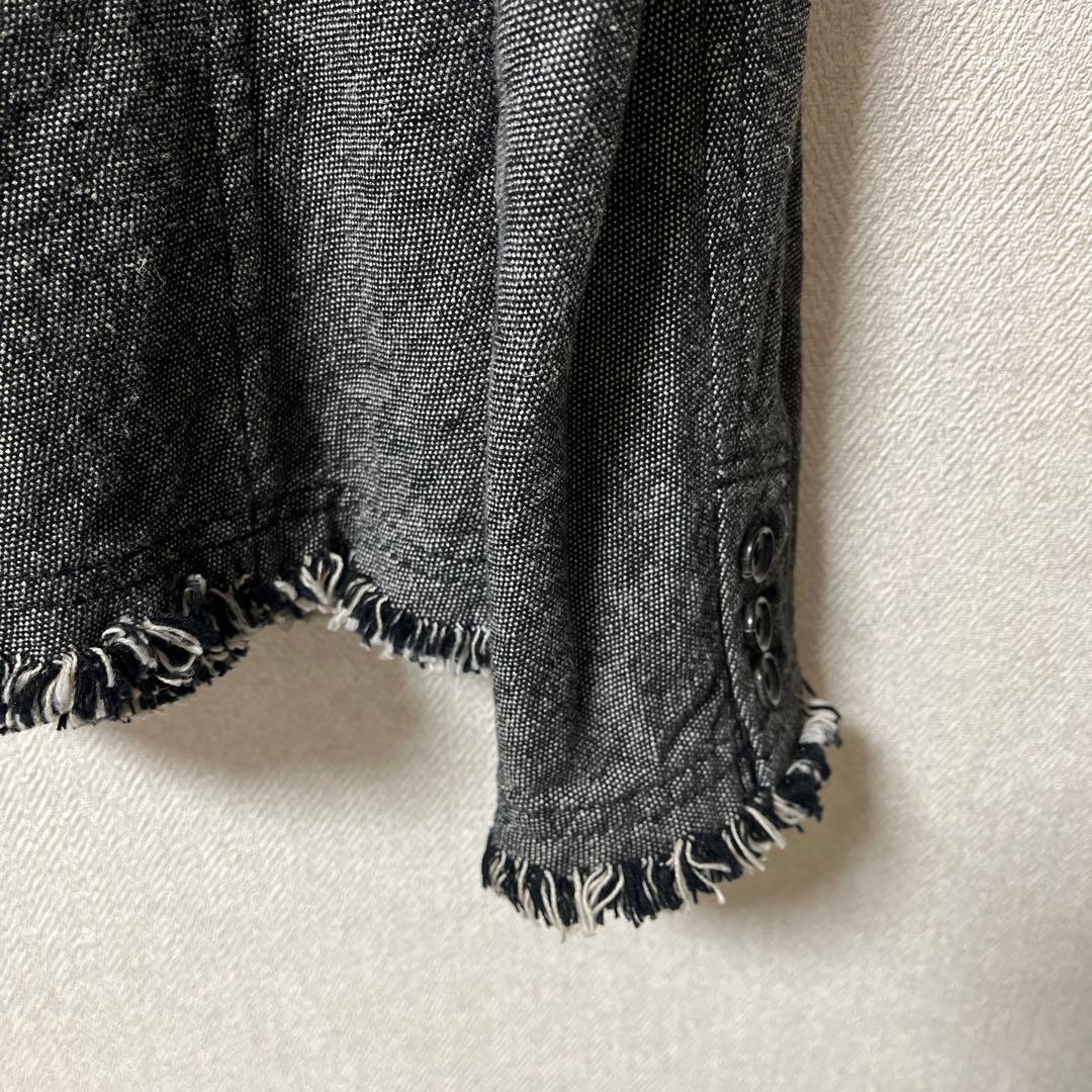 トリココムデギャルソン　フリンジジャケット　グレー　M コムデギャルソン