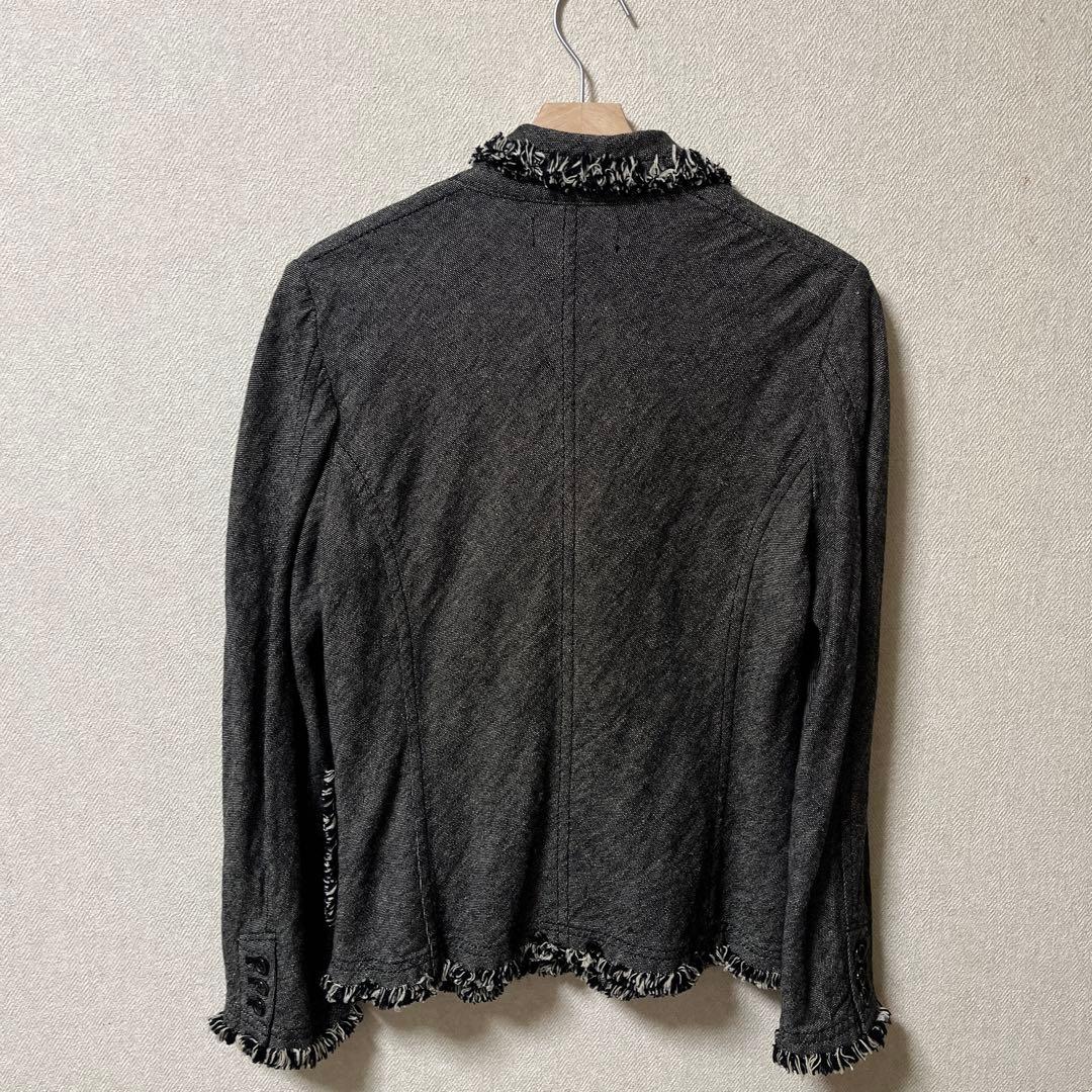 トリココムデギャルソン　フリンジジャケット　グレー　M コムデギャルソン
