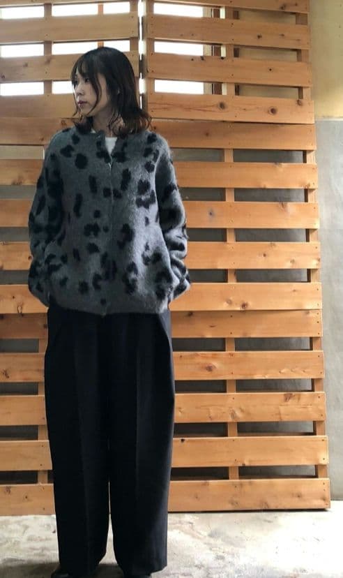 Boutique Ordinary 完売チーターニットカーデgray約６０%引き