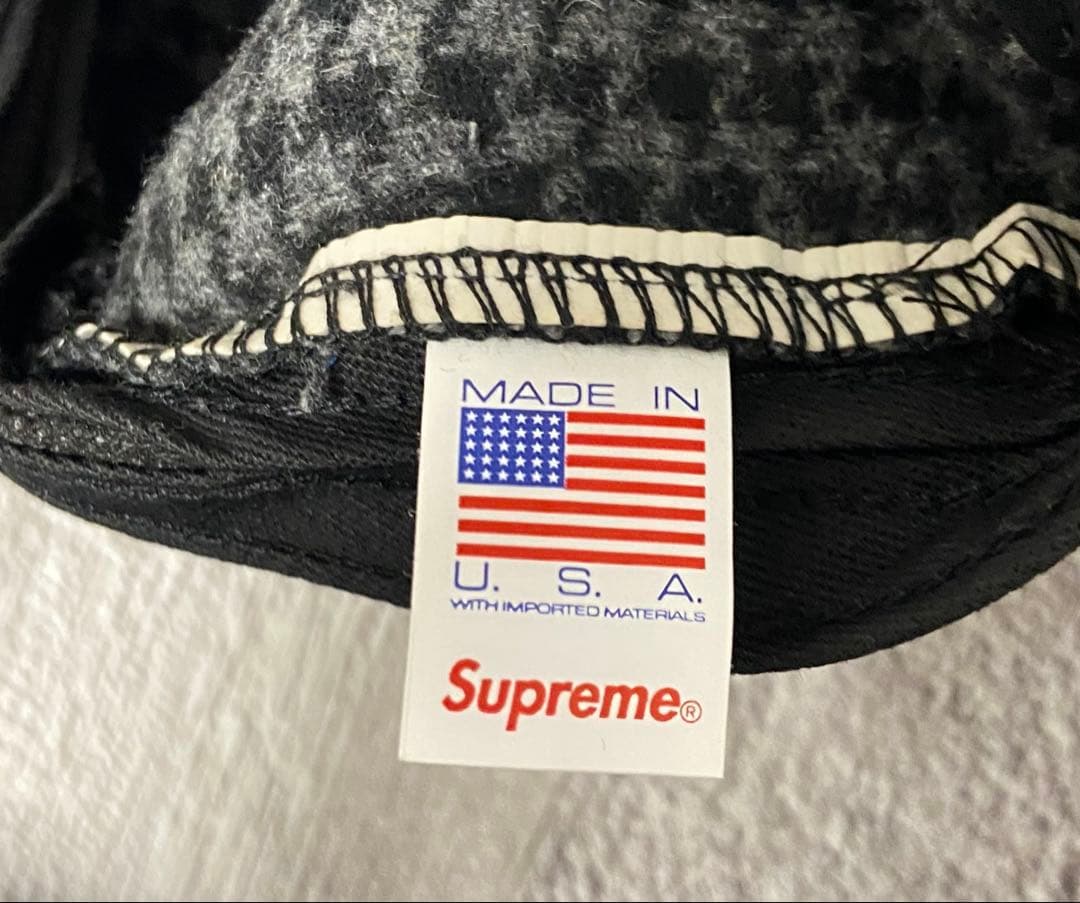 帽子 Supreme Houndstooth Wool Camp Cap\"Black\"