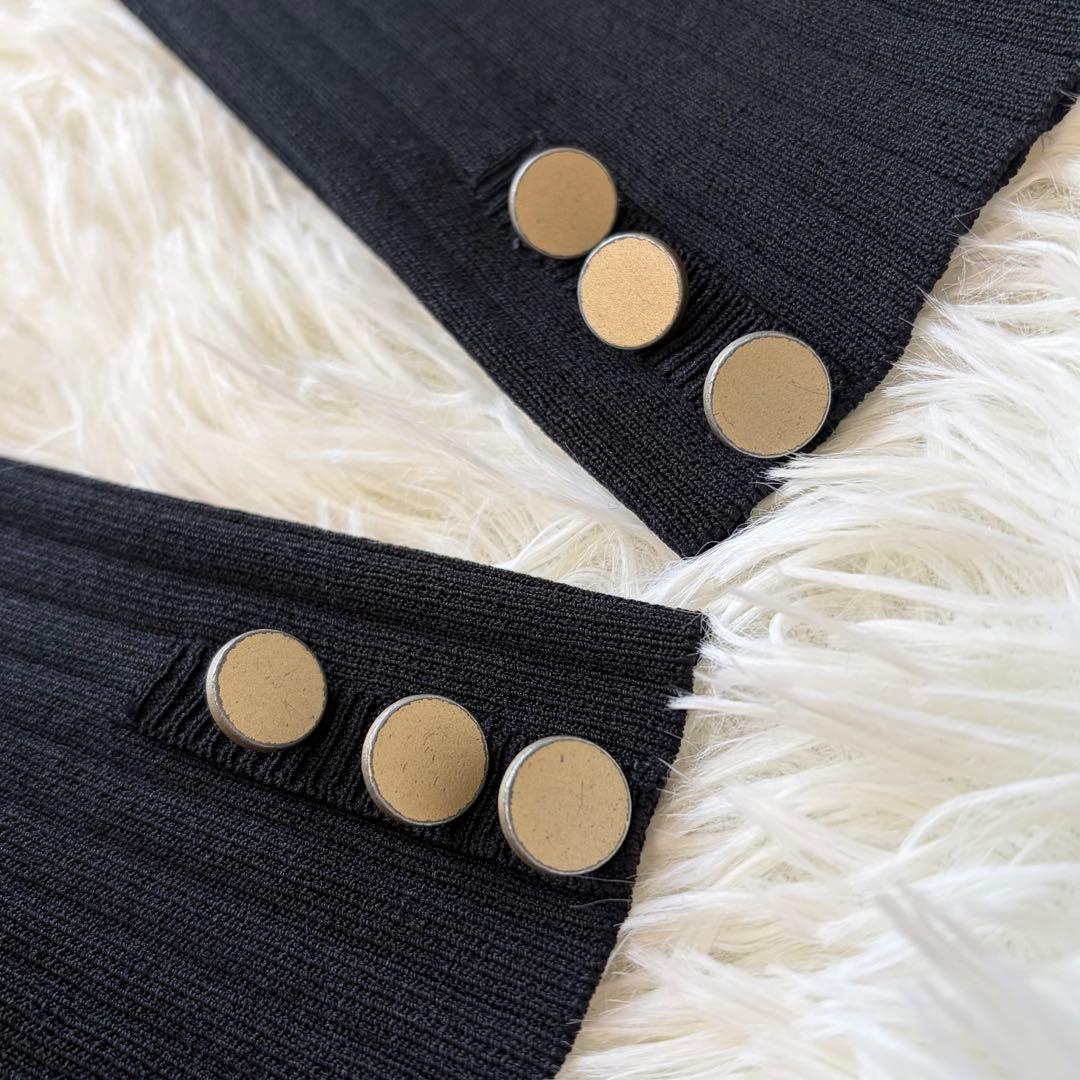 美品　ダイアグラム　スカーフネックニットワンピース　ブラック