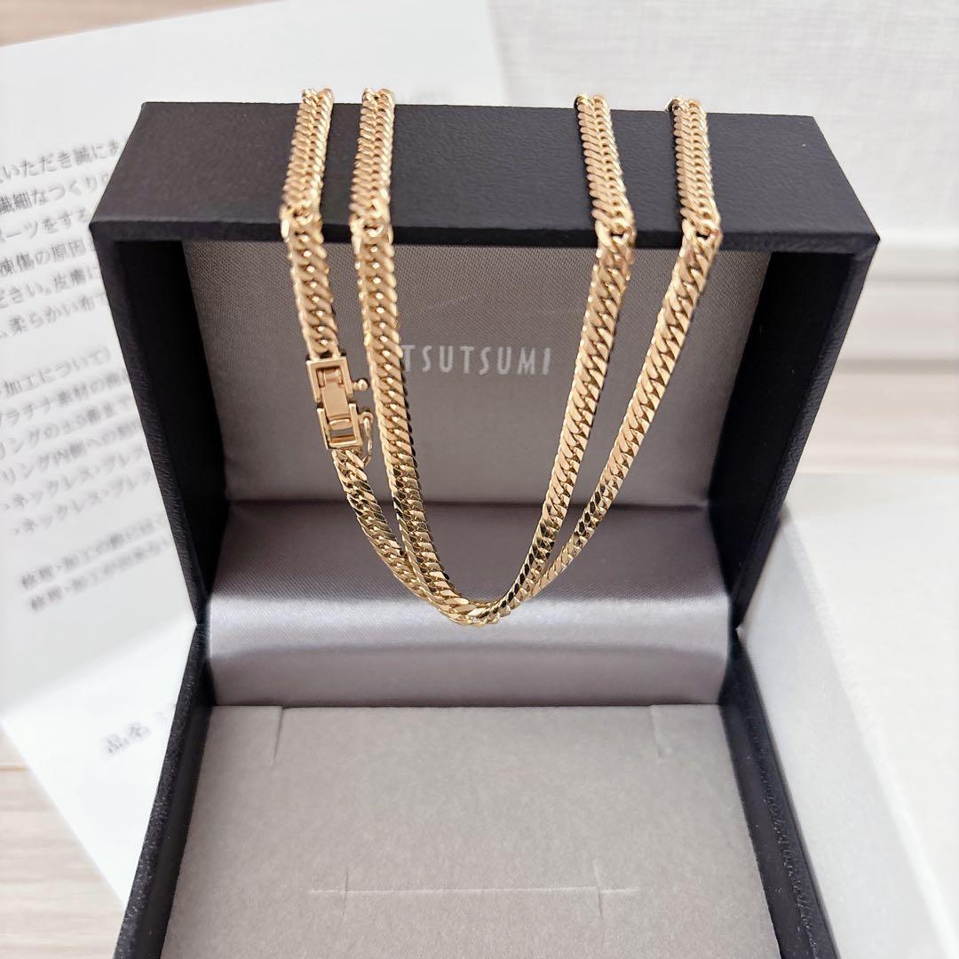 即決価格　ジュエリーツツミ　K18喜平ネックレス　Ｗ6面18.5g 地金変動価格