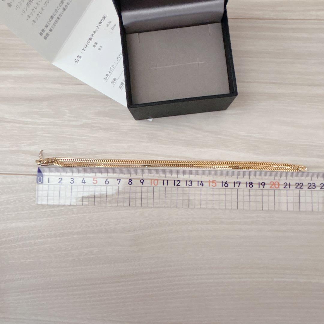 即決価格　ジュエリーツツミ　K18喜平ネックレス　Ｗ6面18.5g 地金変動価格