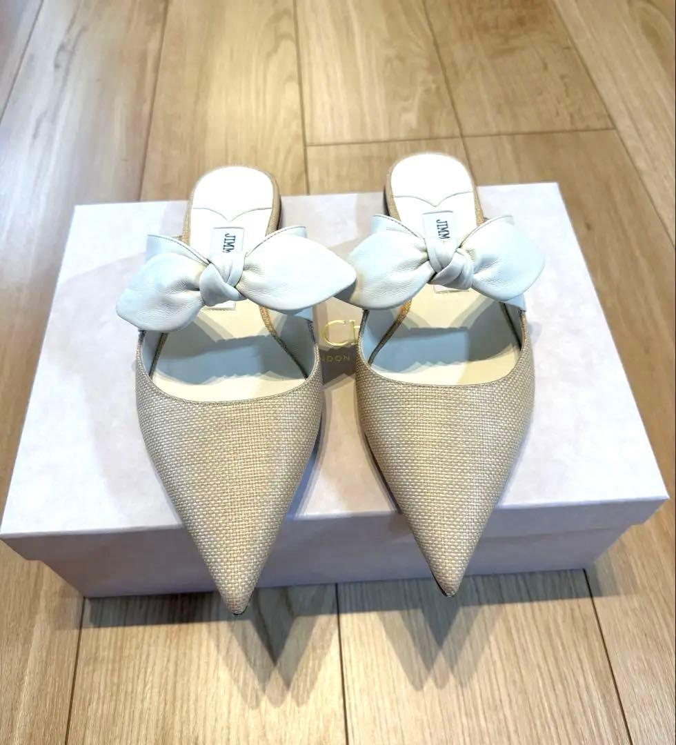 最終価格　ジミーチュウ　リボンフラットミュール　37.5