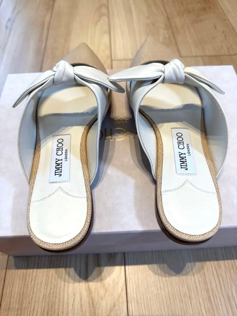 最終価格　ジミーチュウ　リボンフラットミュール　37.5