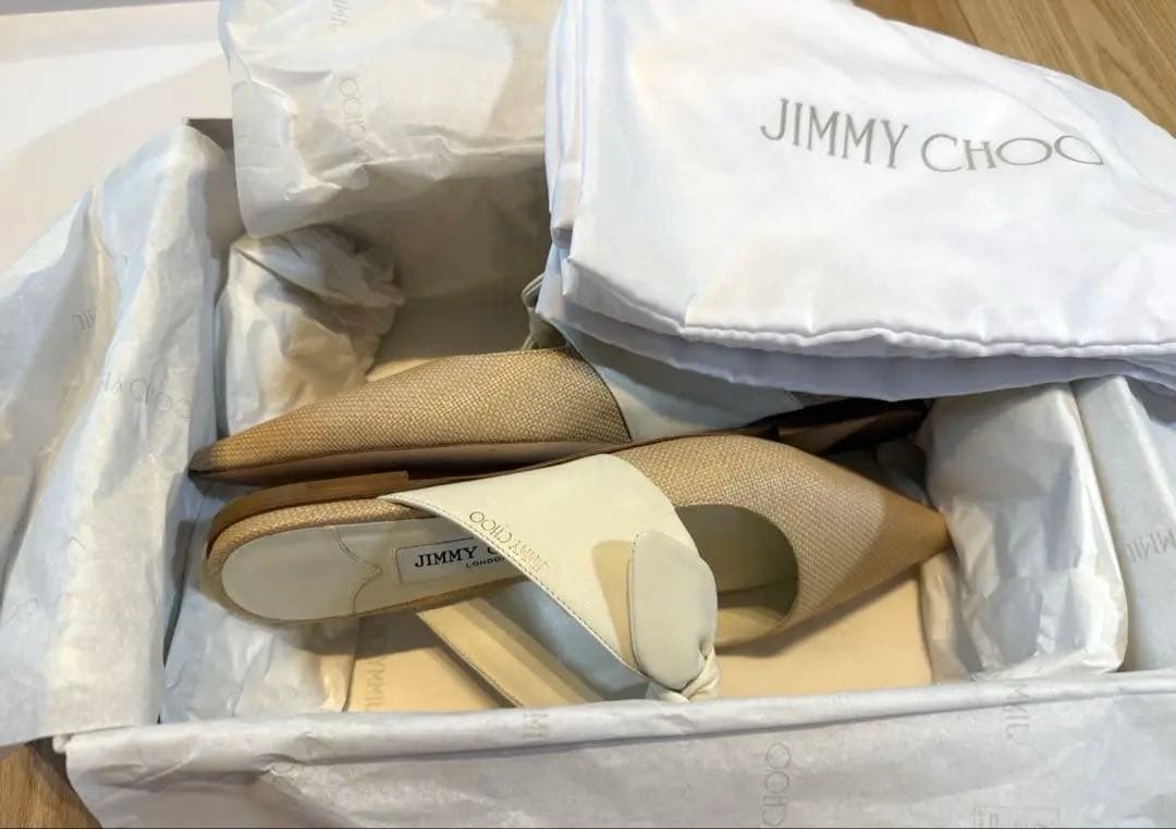 最終価格　ジミーチュウ　リボンフラットミュール　37.5