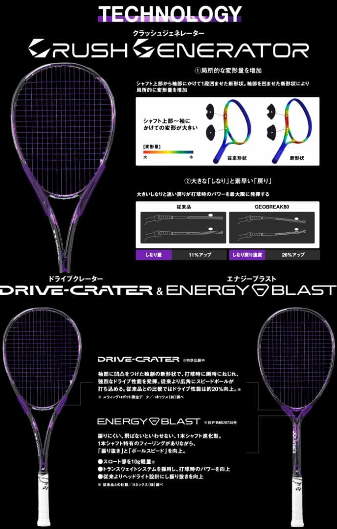 緊急値下げ！　新品！　YONEX　ジオブレイク80V(475)　ＵＬ１