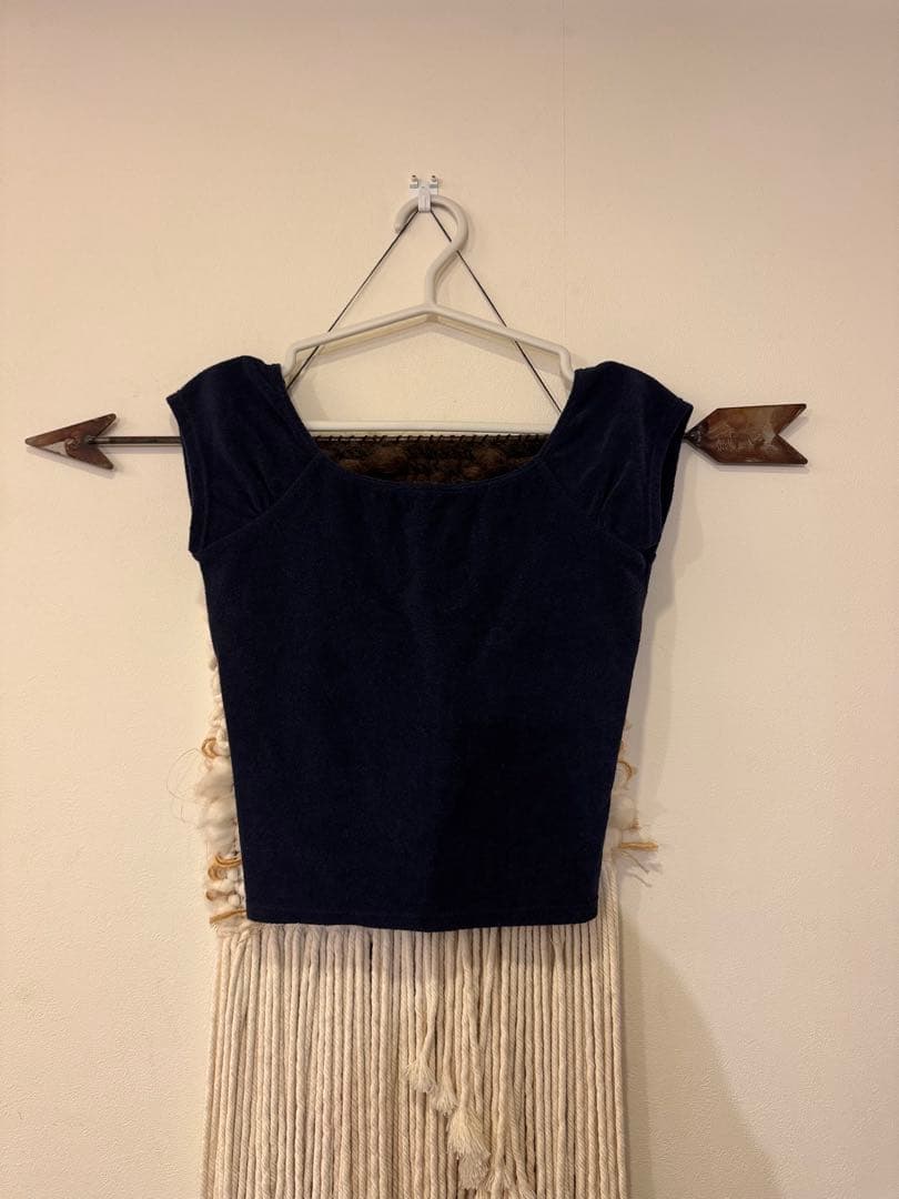 draw drawers レオタードパイルTシャツ ネイビー