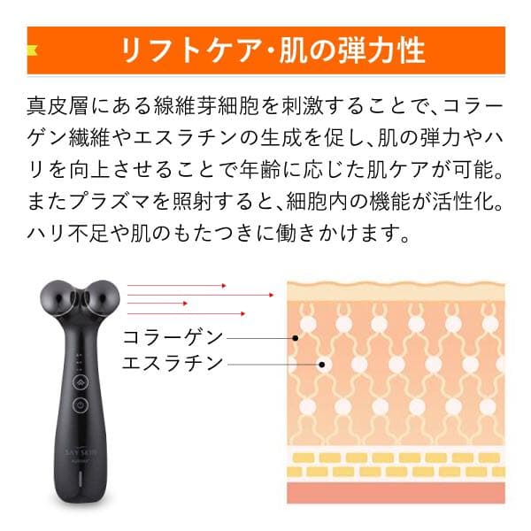 プラズマと微弱電流でリフトケア・ハリ、トーンに効くオールインワン美容機器です。