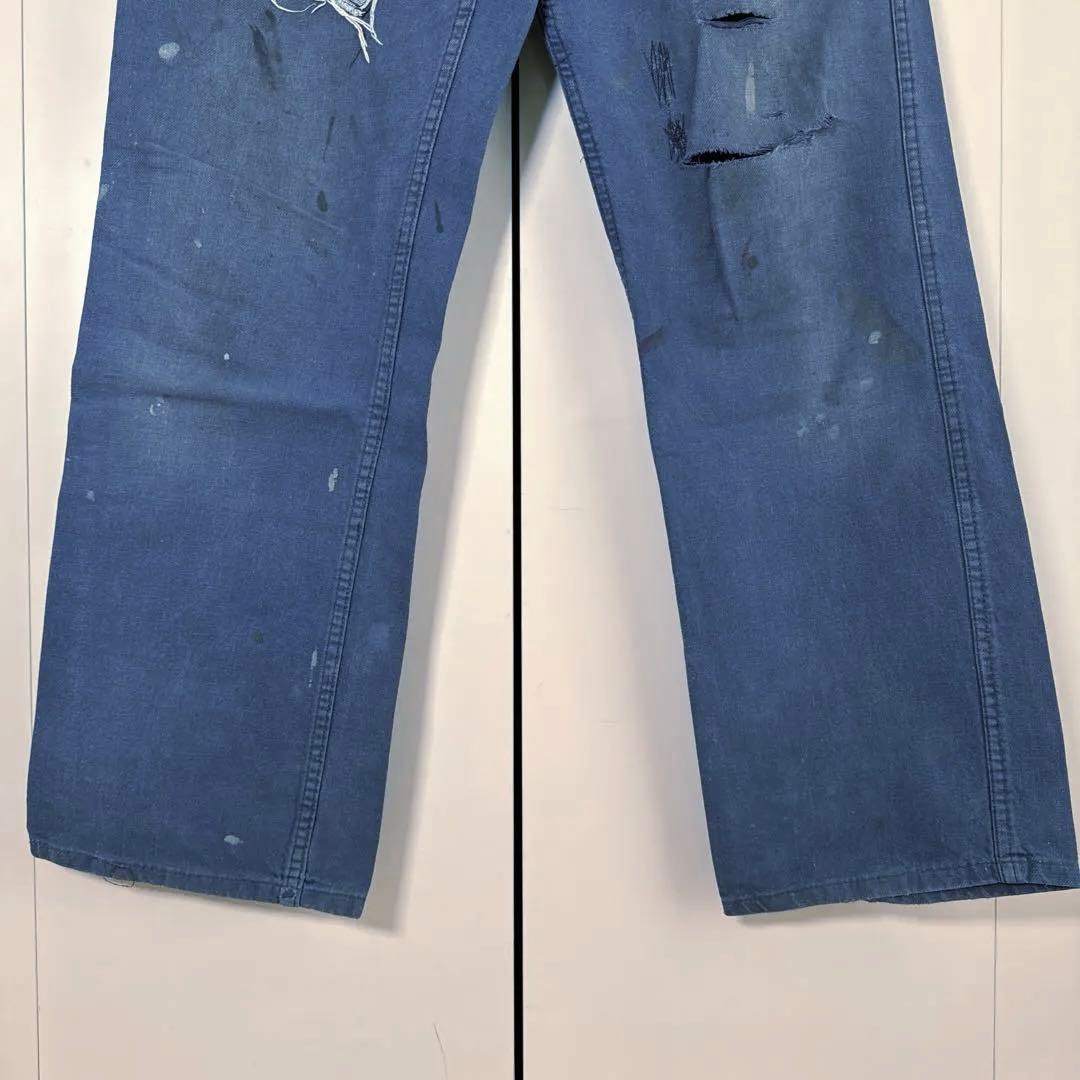 【50s フレンチ】モールスキン ワークパンツ パッチワーク　ボロ 襤褸