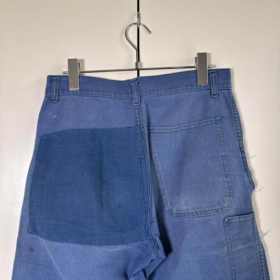 【50s フレンチ】モールスキン ワークパンツ パッチワーク　ボロ 襤褸