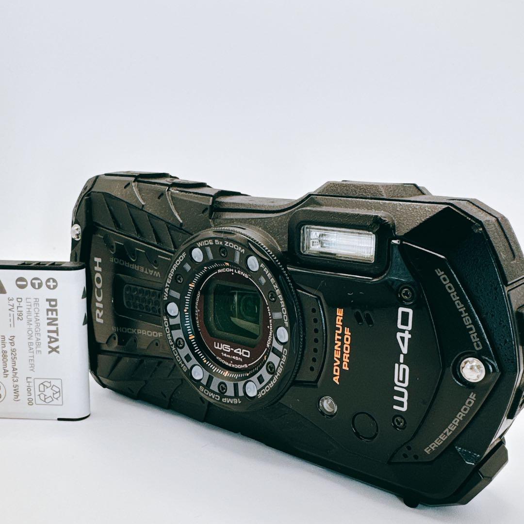 RICOH WG-40（ブラック）防水・耐衝撃カメラ