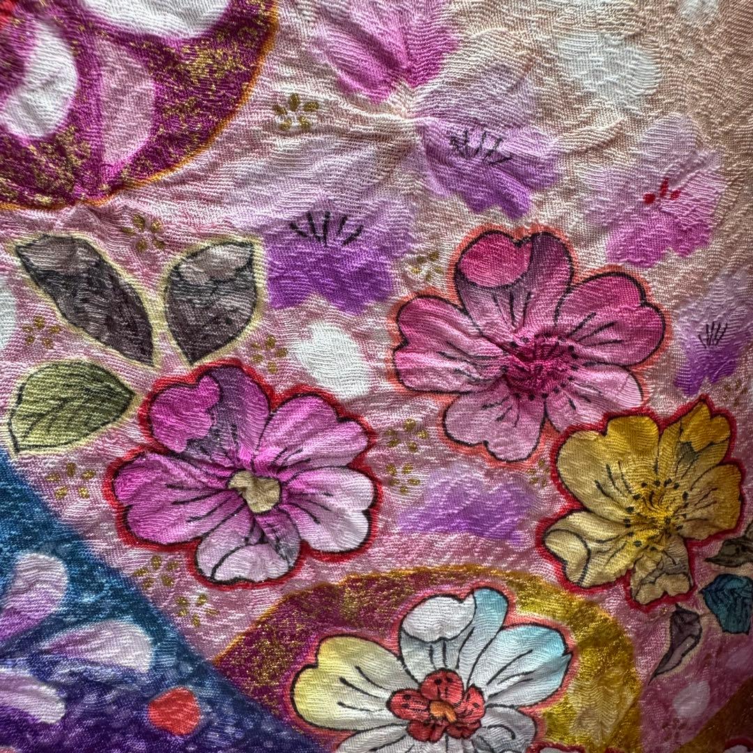 京都きもの友禅　振袖8点フルセット 桜 七宝 絞り 銀通し 正絹 成人式 逸品