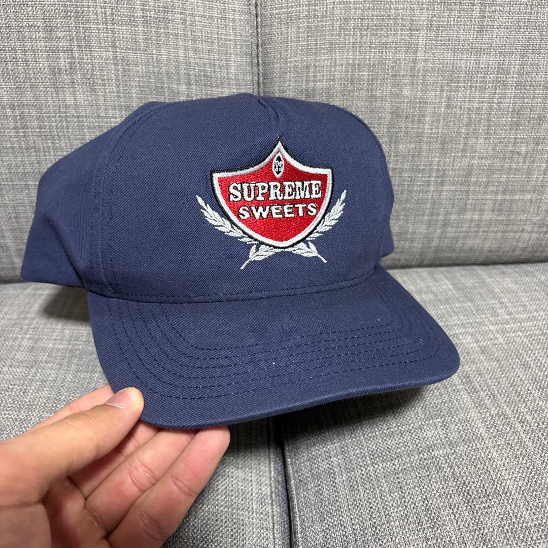 SUPREME ネイビーキャップ　古着キャップ
