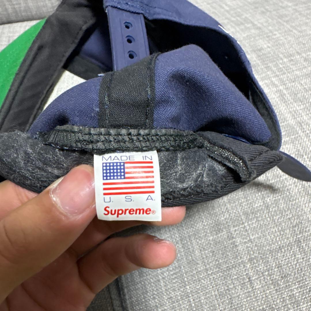 SUPREME ネイビーキャップ　古着キャップ