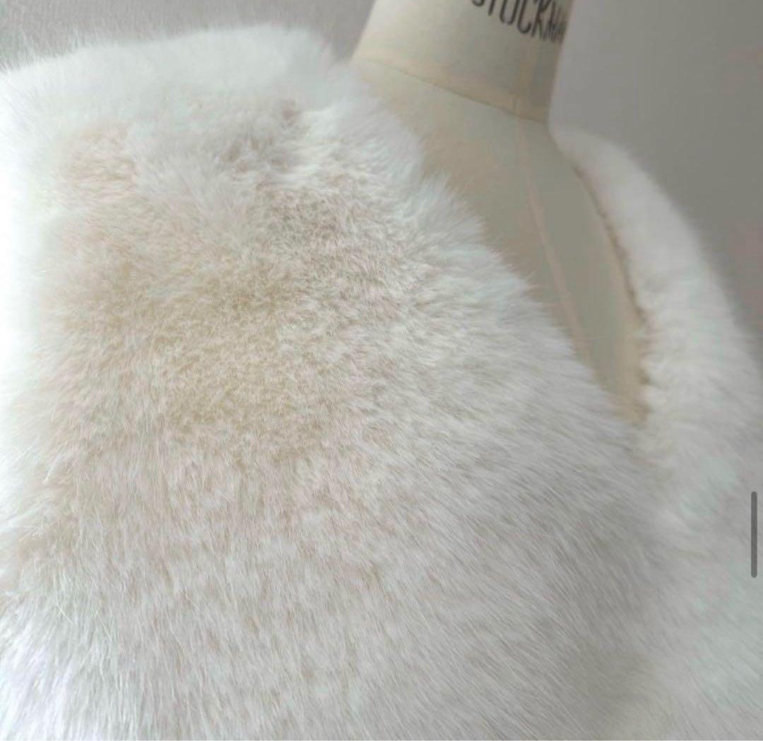 【極美品】イデアルーチェ　idealuce エコファーリボンベスト　ホワイト